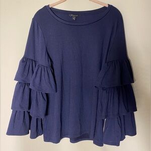 Banana Republic Ruffled Sleeve Top L
